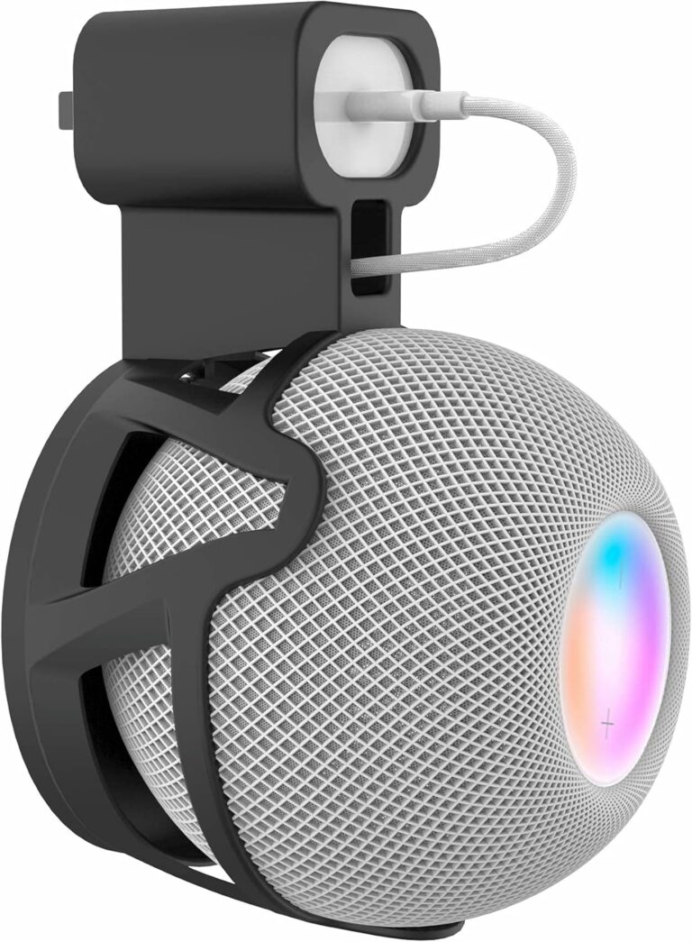 LeongLzt Ouligei Top-Notch Quality Homepod Mini Wall Mount Holder, Homepod Mini Plug Mount with in-Built Cable Management System, No Screws Needed - an Elegant Space Saving Accessory