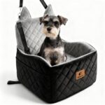 Eimuzure 6" Elevated Dog Booster Seat for Small & Medium Dogs up to 35 lbs  Memory Foam Car Bed with Washable Cover for Calmer Rides, Better Window View & Easy Cleaning