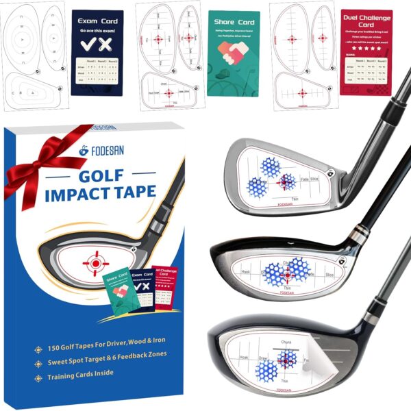 Golf Impact Tape 2025 Innovative Training & Battle Golf Edition Club Face Stickers for Drivers, Irons & Woods Instant Swing Feedback, Interactive Practice,Great Golf Gift for Men & Dads