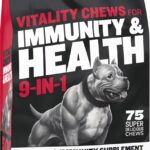 Bully Max Dog Chews & Multivitamin Treats for Puppy & Adult Dogs - 75 Soft Chews, Dog Supplements & Vitamins for All Breeds - Skin, Coat, Brain, Heart, Digestive Health, Immunity, Joint Support