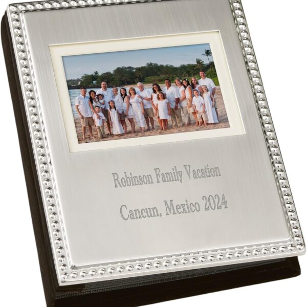All Occasion Engraved Silver Beaded Mini Photo Album (Free Customization) - Things Remembered