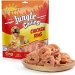 Jungle Calling Chicken Rings Dog Treats, Slow Roasted Chicken Jerky, Rawhide Free Dog Chews, High Protein Training Treats, Hip and Joint Health with Glucosamine, 10.6 oz