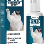 O Cat Deterrent Spray for Indoor & Outdoor Use  Natural No-Alcohol Cat Repellent to Prevent Scratching on Furniture, Sofas, Rugs, Curtains & Plants  Safe Training Spray for Cats & Kittens.