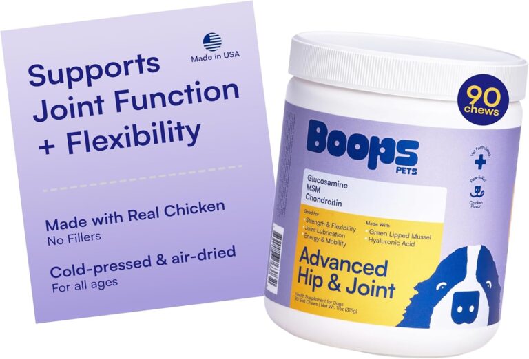 Advanced Hip & Joint Supplement for Dogs - 90 Soft Chews with Glucosamine, MSM, Chondroitin & Multivitamins - Helps Mobility, Flexibility & Arthritis Relief - Made with Pasture-Raised Chicken