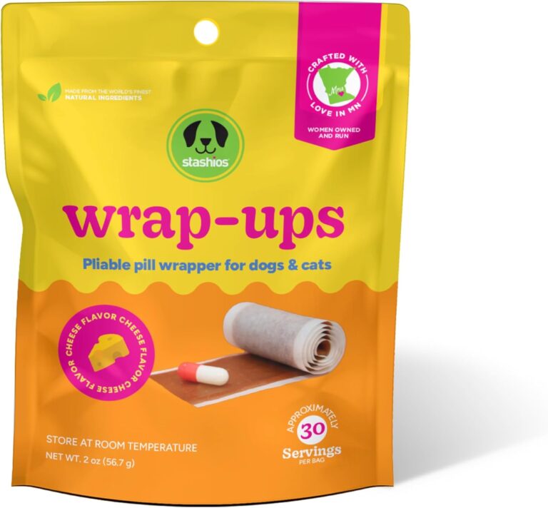 Stashios: Wrap-Ups: Pill Wrapper - Cheese - 30 Servings Bag, Dogs & Cats, Pet Treat Hides Any Size Pills, All Natural Limited Ingredients, USA Made