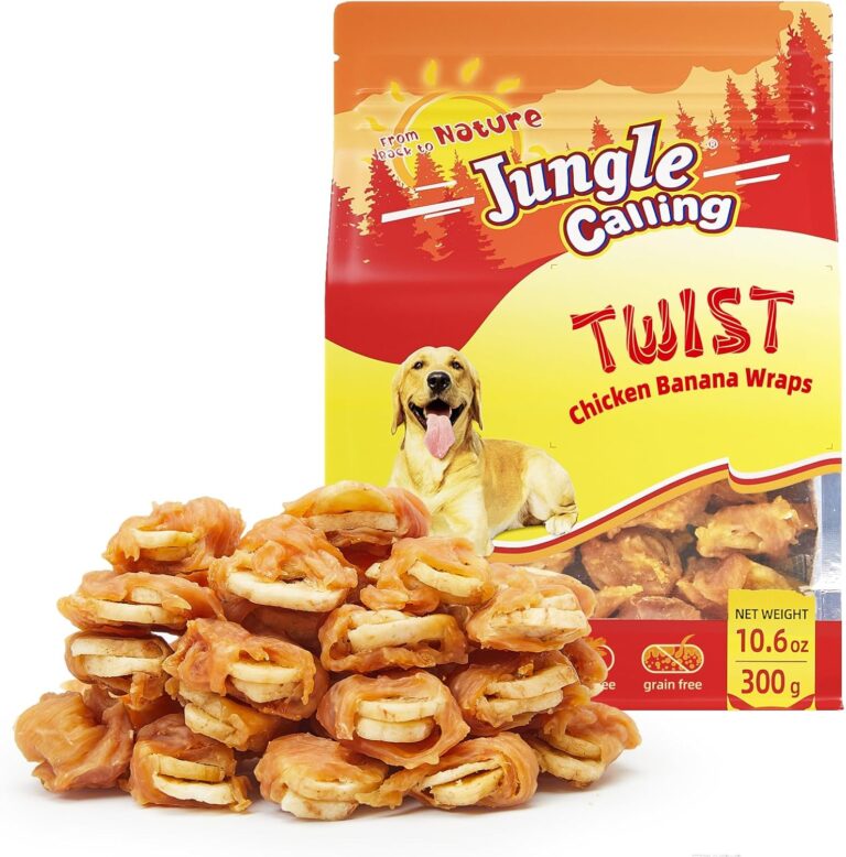 Jungle Calling Chicken Wrapped Banana Dog Treats  Healthy Low-Fat, Grain-Free Training Snacks with Natural Fiber for Small and Medium Dogs, 10.6 oz