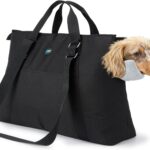 Ownpets Dog Purse Carrier, Carrier with Pockets for Medium Puppies, Airline Approved, Fits Up to 22 lbs, Cat and Dog Tote Bag, Women's Hands-Free Pet Carrier Bag, (Black)