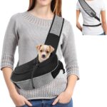 Dog Carrier for Small Dog Travel Pet Carrier Hands Free Pet Sling Puppy Cat Carrier Pets Crossbody Bag Up to 5 lbs Dog Accessories Breathable & More Pockets Grey