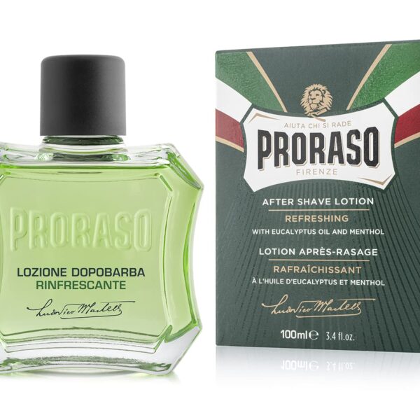 Proraso After Shave Lotion for Men, Refreshing and Toning with Menthol and Eucalyptus Oil, 3.4 Fl Oz (Pack of 1)