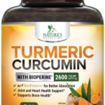 Turmeric Curcumin Supplement 2600mg - 95% Curcuminoids with Organic Turmeric & BioPerine Black Pepper Extract for Best Absorption, Natural Vegan Joint Support, Non-GMO, Bottled in USA - 240 Capsules