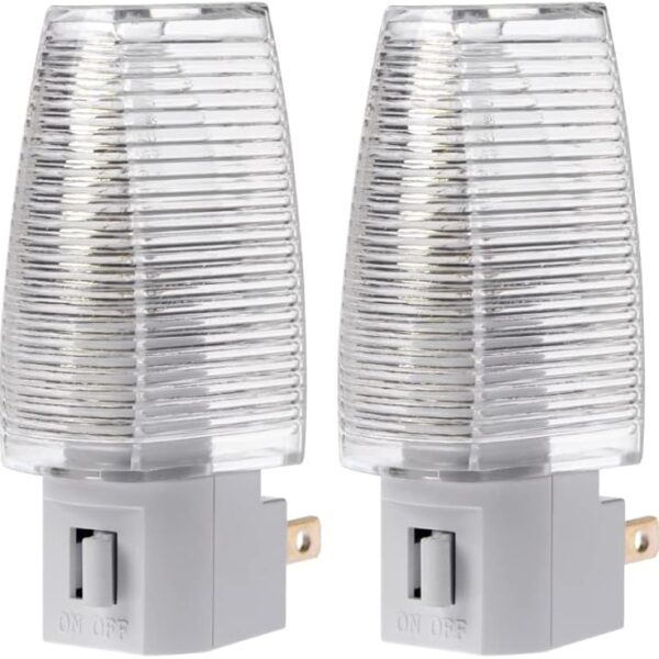 Projectpak Plug in Night Light with Manual On/Off Switch for Hallway, Kids Bedroom, Stairways  Includes 4W Incandescent Bulb | 4 Pack