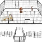 SMUG Heavy-Duty Iron Dog Playpen  8 Panels 40 Durable, Rust-Resistant Pet Fence for Indoor & Outdoor Use, Secure & Spacious Pet Play Area for Dogs, Puppies & Small Animals