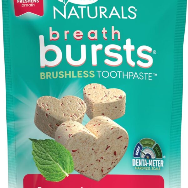 ARK Naturals Breath Bursts Brushless Toothpaste Dog Treats, Dog Dental Bits for Small Breeds, Unique Texture Helps Clean Teeth & Freshen Breath, Peppermint, 4 oz, 1 Pack