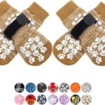 EXPAWLORER Anti Slip Dog Socks to Prevent Licking Paws, Dog Shoes for Hot Pavement, Dog Booties for Small Medium Large Senior Dogs, Traction Control Boots & Paw Protectors for Hardwood Floors