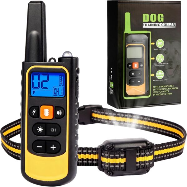 Waterproof Dog Shock Collar with Remote 3300 FT  3 Modes Beep Vibrate Static, LED Light, 20-Level Adjustable, Rechargeable Training Collar for Small Medium Large Dogs 8-120 lbs