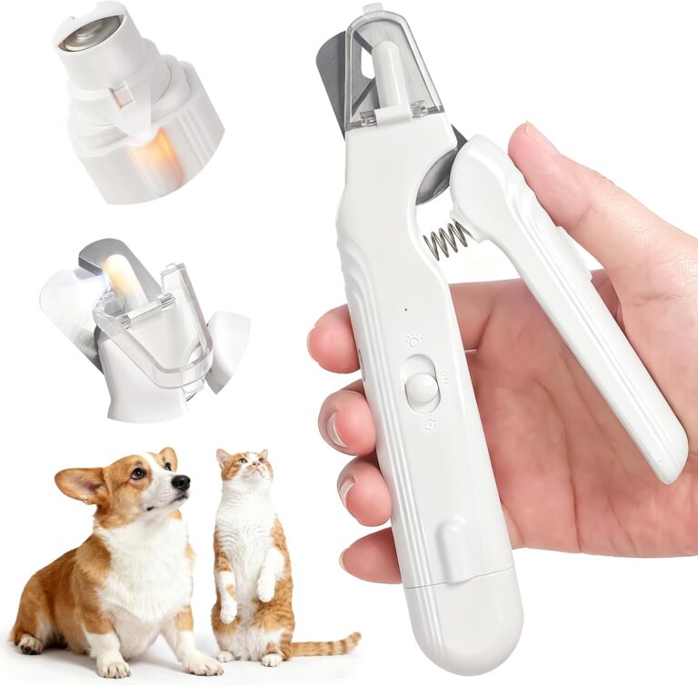 2 in 1 Dog Nail Clippers & Dog Nail Grinder for Large Medium Small Dogs Cats Claw Trimmer with 2 LED Lights & Splash Guard, Ultra-Quiet, USB Rechargeable Pet Claw Care Grooming