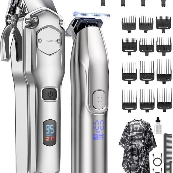 Jack & Rose Clippers and Trimmers Set, Cordless Hair Clippers for Men, Barber Clippers Set