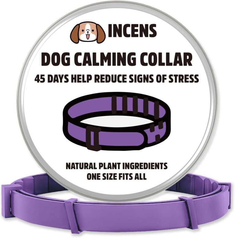 INCENS Calming Collar for Dogs, Designed to Alleviate Anxiety in Dogs, is Adjustable and Lasts for 45 Days. It is Suitable for Small and Large Dogs, and Comes in Purple - 1 Pcs