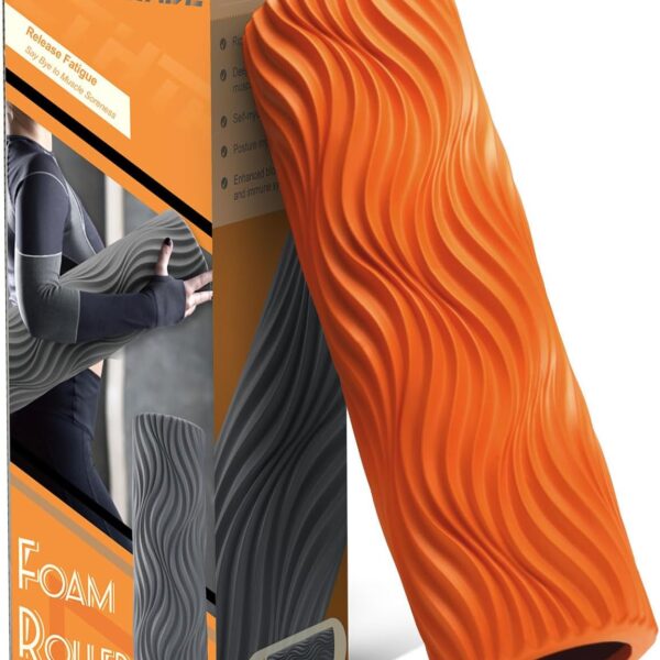 Foam Roller, Trigger Point Foam Roller Massage Roller for Physical Therapy & Back Pain, Deep Tissue Massage Roller for Exercise, Pilates, Yoga (Orange)