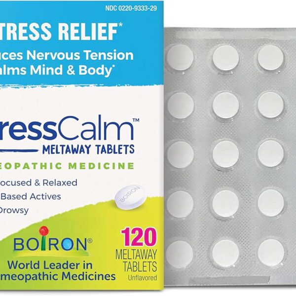 Boiron StressCalm Tablets for Relief of Stress, Anxiousness, Nervousness, Irritability, and Fatigue - 120 Count