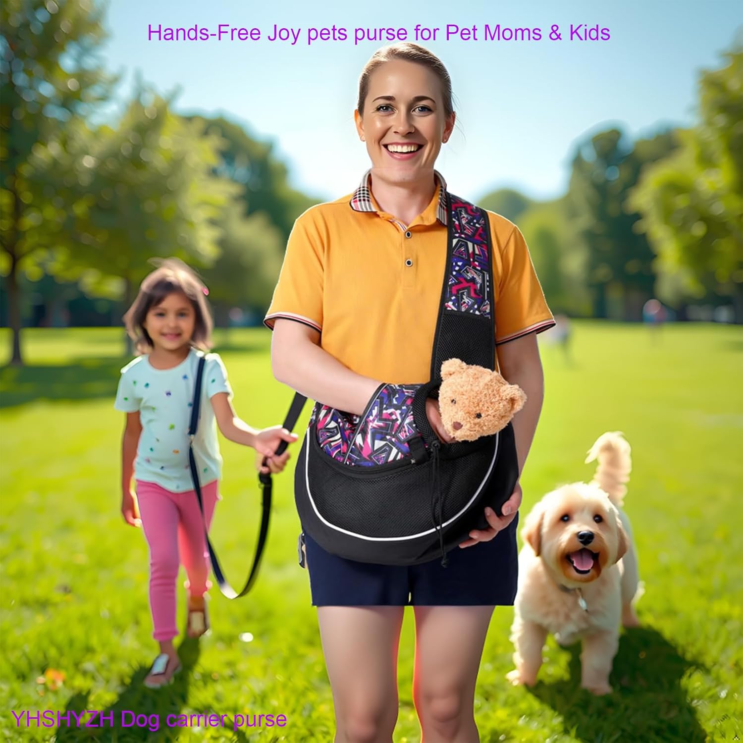 Pet Sling Carrier for Small Dogs & Cats, Mesh Travel Shoulder Bag, 10 lb Capacity, Adjustable Strap, Black with Geometric Pattern (Red camo, Medium) Pet Sling Carrier for Small Dogs & Cats, Mesh Travel Shoulder Bag, 10 lb Capacity, Adjustable Strap, Black with Geometric Pattern (Red camo, Medium)