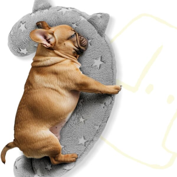 Dog Calming Pillow, Glow in The Dark Dog Put Head on, Soft Question Mark Pillows for Dogs, Kids, Adults, Washable Dog Bed Pillow, Cozy Dog Body Pillow (L Gray)