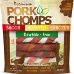 Pork Chomps Baked Pork Skin Dog Chews, 6-inch Twists, Assorted Flavors, 12 Count