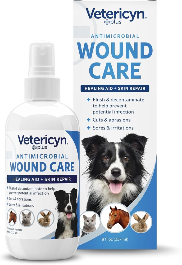 Vetericyn Plus Dog Wound Care Spray | Healing Aid and Skin Repair, Clean Wounds, Relieve Itchy Skin, and Prevent Infection, Safe for All Animals. 8 Ounces