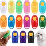 15 Pcs Dog Training Clicker Pet Behavioral Training Clickers Colorful Dog Clicker for Trainings Dogs Behavior Aids Trainings Effective for Cat Puppy Birds Animal, Durable Lightweight
