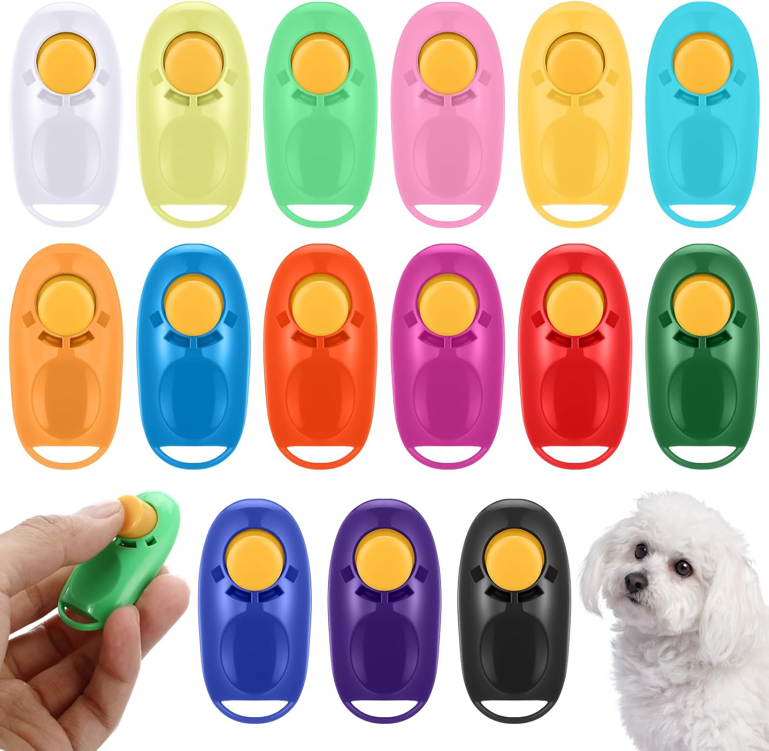 15 Pcs Dog Training Clicker Pet Behavioral Training Clickers Colorful Dog Clicker for Trainings Dogs Behavior Aids Trainings Effective for Cat Puppy Birds Animal, Durable Lightweight 15 Pcs Dog Training Clicker Pet Behavioral Training Clickers Colorful Dog Clicker for Trainings Dogs Behavior Aids Trainings Effective for Cat Puppy Birds Animal, Durable Lightweight