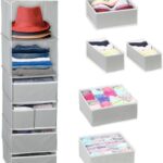 Simple Houseware 6 Shelf Hanging Closet Organizer with 5 Drawers Storage, Gray