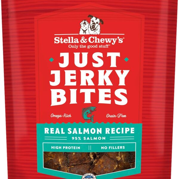 Stella & Chewy's Premium Salmon Jerky Dog Treats - 95% Real Fish Bites for Sensitive Stomachs - Natural Limited Ingredient Treats for Small and Large Dogs - No Grain, Wheat or Soy - 6 oz Bag