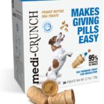 Medi-Crunch Pill Pouches for Dogs, Peanut Butter Crunchy Ice Cream Cone Treats, Pill Pockets for Dogs Capsule Size Wrap, Canine Health Supplies, 30 ct