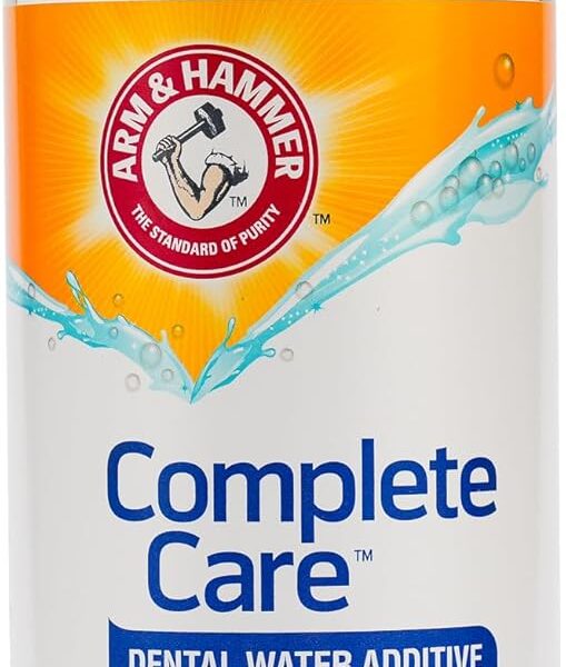 Arm & Hammer Dog Dental Water Additive Breath Freshener, Odorless Flavorless Oral Care Solution for Plaque and Tartar Control, Daily No Brush Dental Support for Dogs, 16 Fl Oz