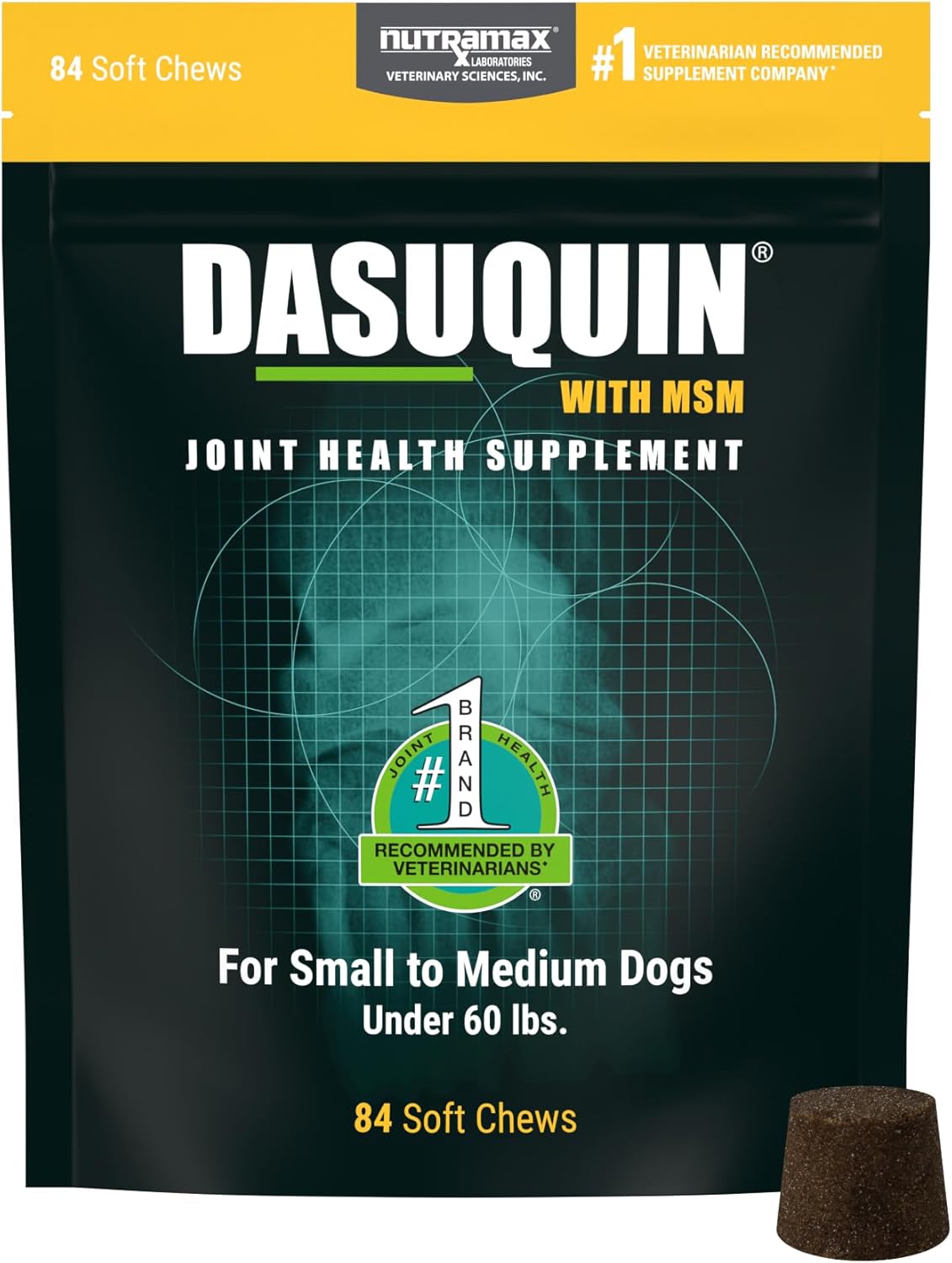 Nutramax Dasuquin for Small to Medium Dogs, Joint Health Supplement, Contains Glucosamine for Dogs, Plus Chondroitin, ASU, MSM and More, Supports Healthy Joints, Soft Chews, 84 Count Nutramax Dasuquin for Small to Medium Dogs, Joint Health Supplement, Contains Glucosamine for Dogs, Plus Chondroitin, ASU, MSM and More, Supports Healthy Joints, Soft Chews, 84 Count