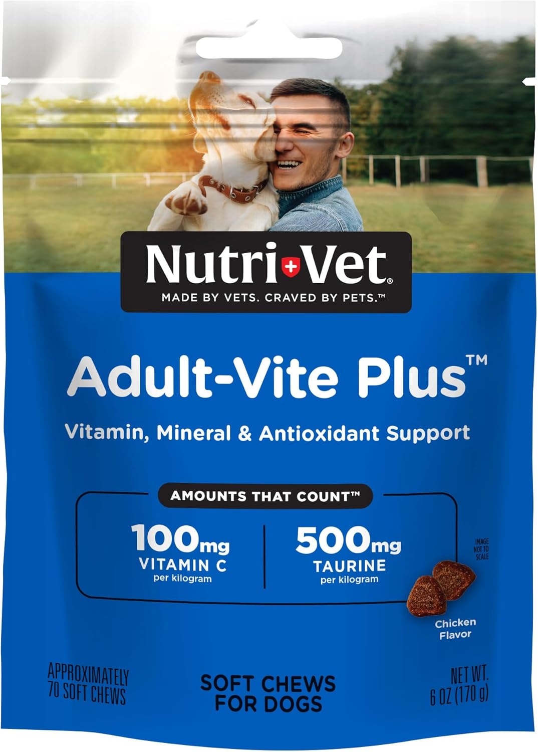 Nutri-Vet Adult-Vite Plus Dog Multivitamin Soft Chews, Daily Dog Supplement with Vitamins Minerals and Antioxidants, Supports Skin, Immune, Joint, and Gut Health, Tasty Chicken Flavor, 70 Count Nutri-Vet Adult-Vite Plus Dog Multivitamin Soft Chews, Daily Dog Supplement with Vitamins Minerals and Antioxidants, Supports Skin, Immune, Joint, and Gut Health, Tasty Chicken Flavor, 70 Count