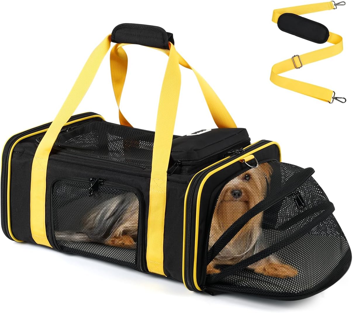 pidipiti 18.5''(L) x13.5''(W) x9.5''(H) Southwest Airlines Approved Expandable pet Carrier,for Extra-Small Dog Puppy cat Weight up to 6 lbs and Length up to 17''(Black) pidipiti 18.5''(L) x13.5''(W) x9.5''(H) Southwest Airlines Approved Expandable pet Carrier,for Extra-Small Dog Puppy cat Weight up to 6 lbs and Length up to 17''(Black)