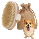 Dog Cat Brush for Short Hair Pet, TWPER Soft Boar Bristle Pet Palm Grooming Brush Gentle Hair Removal Massage