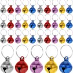 35PCS Cat Bells for Cat and Dog Collar, Mixed Colors Pet Bell Pendant with Loud Crisp Sound, Anti-Lost Training Bell Keyrings Charm for Pet Collar Pendant Accessories
