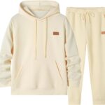 JMIERR Mens 2 Piece Jacquard Sweatsuit Outfits Hoodie Sweatshirt & Joggers Sweatpants Set Tracksuit