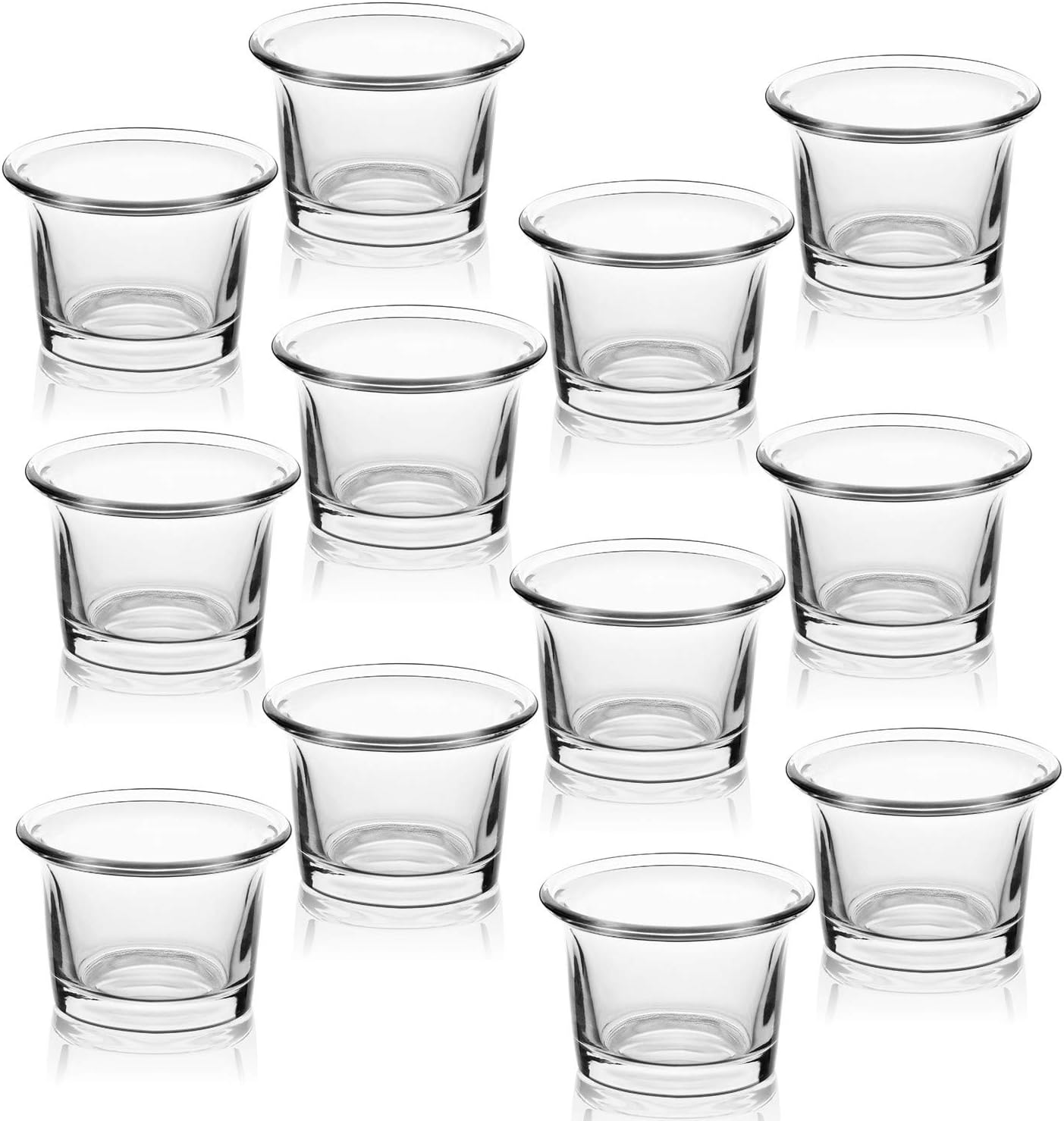 Letine Tealight Candle Holder Set of 12- Clear Glass Votive Candle Holders Bulk for Christmas Decorations, Wedding, Party & Home Decor Letine Tealight Candle Holder Set of 12- Clear Glass Votive Candle Holders Bulk for Christmas Decorations, Wedding, Party & Home Decor