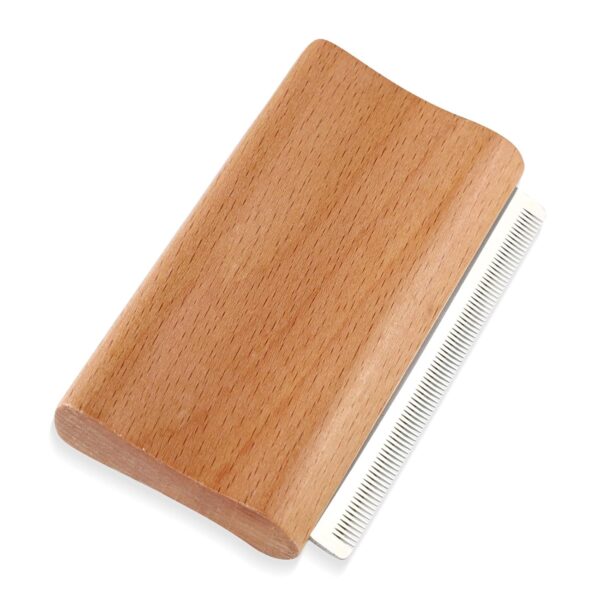 Dog Deshedding Brush, Wooden Pet Kitten Hair Shedding Grooming Brush Tool with Fine Comb Teeth Puppy Kitty Deshedding for Small Medium Large Dog Cat with Long Short Straight and Wavy Fur(Wood Color)