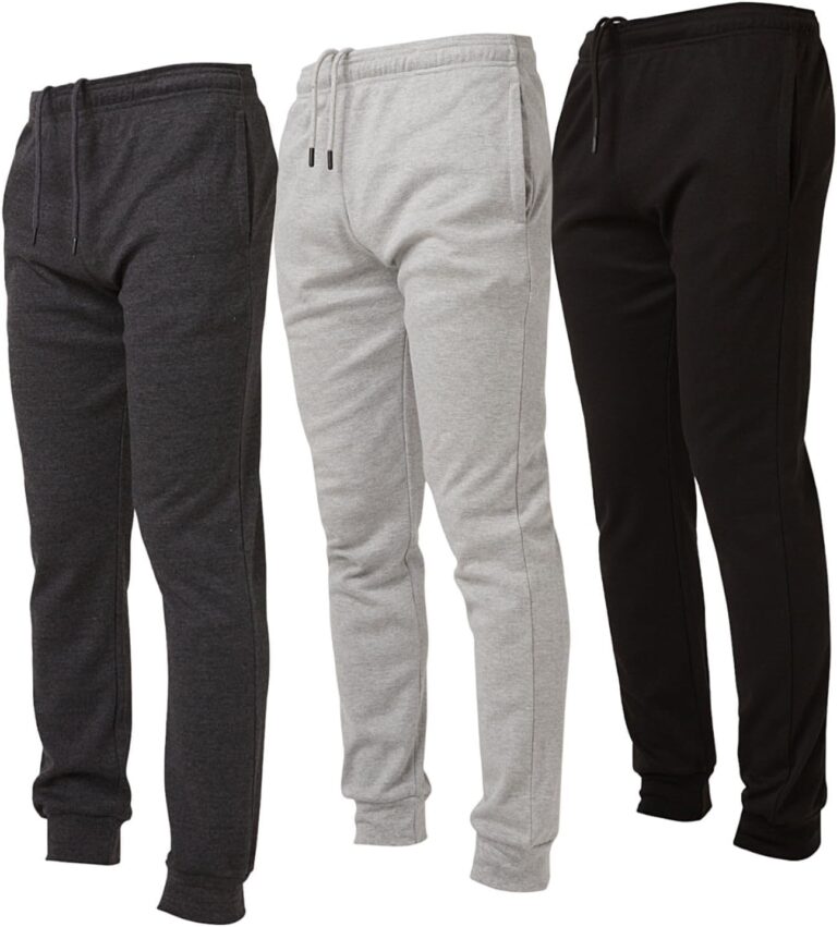 Ultra Performance 3 Pack Mens Lightweight Joggers for Men Casual Lounge Jogger Sweatpants with Pockets (SM - 4X)