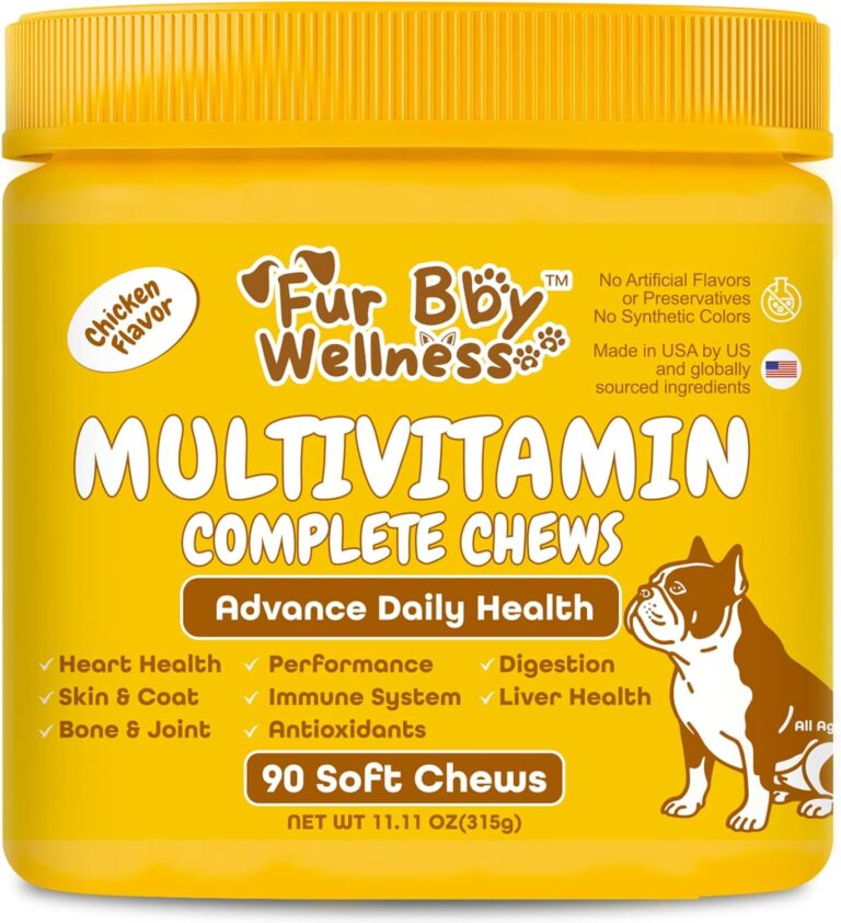 Maximum Support Daily Dog Multivitamin  Advanced Care Formula for Fast Relief of Hip & Joint, Skin & Coat, Immune & Allergy Health  Glucosamine, Chondroitin, Probiotics & Omega Fish Oil  90 Chews
