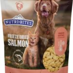 Nutri Bites Freeze Dried Salmon Dog & Cat Treats | Healthy Pet Training Treats or Food Topper | All Natural, 1 Single Animal Protein, High Protein | Premium Bulk Value Pack, 14 oz