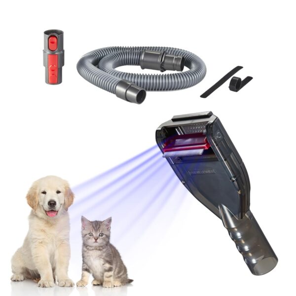 Brush Hair Deshedding Tool for Dogs&Cats Professional Shedding Fur Remover Comb as Vacuum Cleaner Attachment Kit for Dyson V15 V12 V11 V10 V8 V7 V6