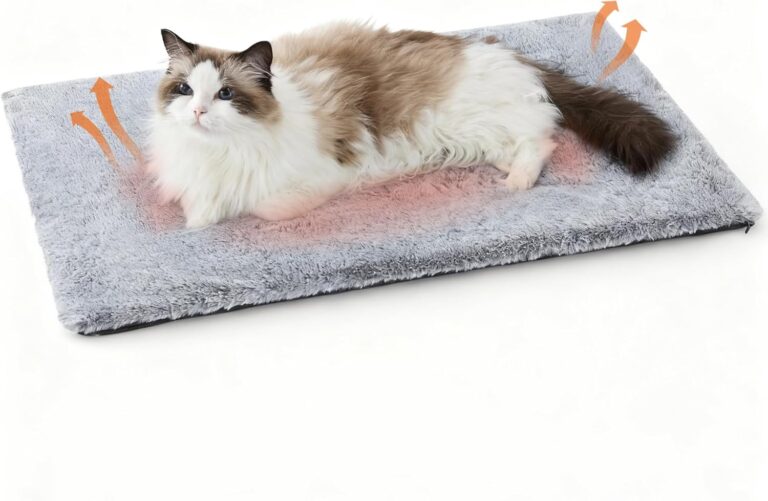 Bedsure Self Warming Cat Bed, Extra Warm Self Heating Mat for Cats & Dogs Non Electric, Anti-Slip Medium Thermal Pet Pad Indoor with Removable Washable Cover, 29" x 19",Grey