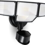 LUTEC 80W 9000LM LED Security Light Hardwire Motion Sensor Outdoor Lights, 4 Head LED Flood Lights Outdoor 5000K Daylight, IP65 Waterproof, Motion Detected Lights for Outside, Garage, Yard (Black)