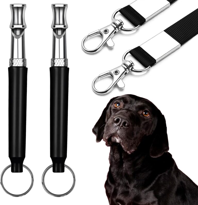 CdbC Dog Whistle - 2Pack Dog Whistle to Stop Barking Neighbor's Dog, Adjustable Ultrasonic Silent Dog Whistle,Helpful for Training Recall (Black with Lanyard)