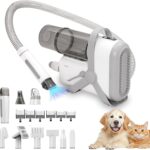 Arkyomi Dog Grooming Vacuum, Pet Grooming Kit with Clipper Nail Grinder, Pet Grooming Vacuum for Dogs Cats for Shedding Grooming 2L Dust Cup 10 Tools Home Cleaning